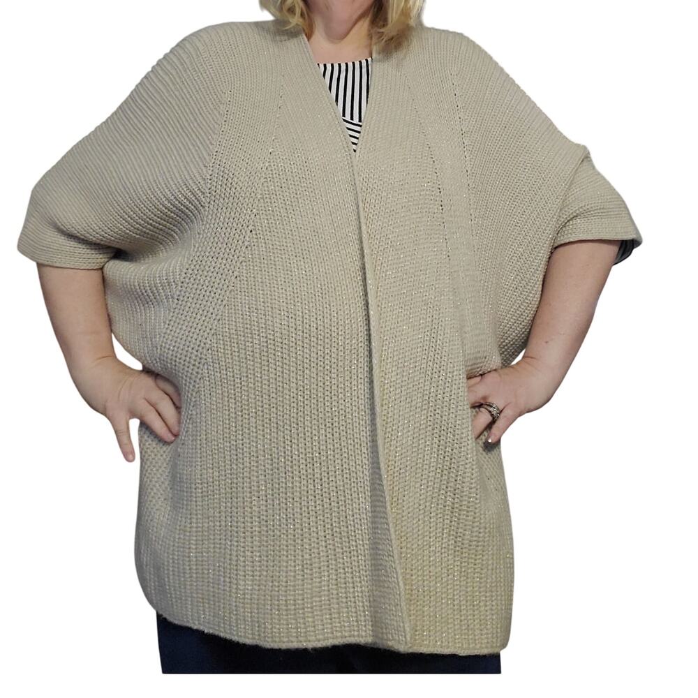 Anthro Akemi + Kin One Size Evelyn Beige Cocoon Dolman Sleeve Kimono Cardigan